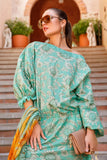 3 Pc Unstitched Embroided Lawn Suit(Digital Printed Silk Dupatta)