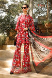 3 Pc Unstitched Lawn Embroided suit (Digital Printed Bamber Silk Dupatta)