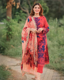 3 Pc Fully Embroided Lawn Suit (Digital Printed Silk Dupataa)