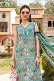 3 Pc Unstitched Embroided Lawn Suit (Digital Printed Silk Dupatta)