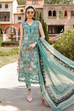 3 Pc Unstitched Embroided Lawn Suit (Digital Printed Silk Dupatta)